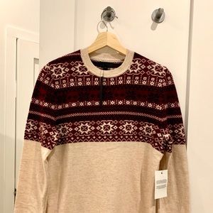 NEW Asos Lambswool fairisle sweater in beige XS/S